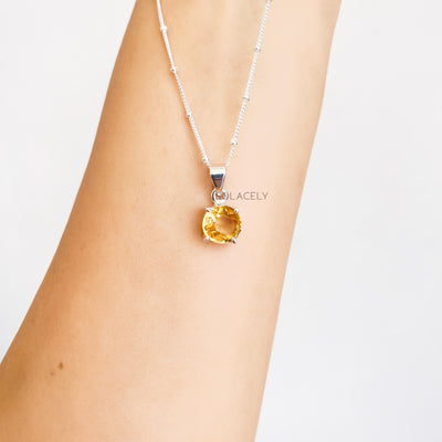 Raw Citrine Sterling Silver Necklace