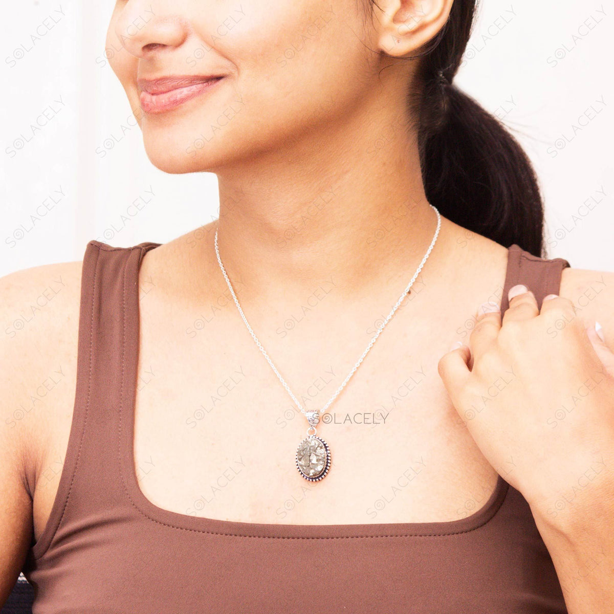 Raw Pyrite Stone Pendant