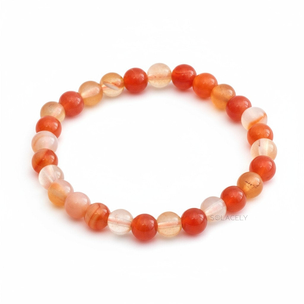 Red Carnelian Beaded Bracelet