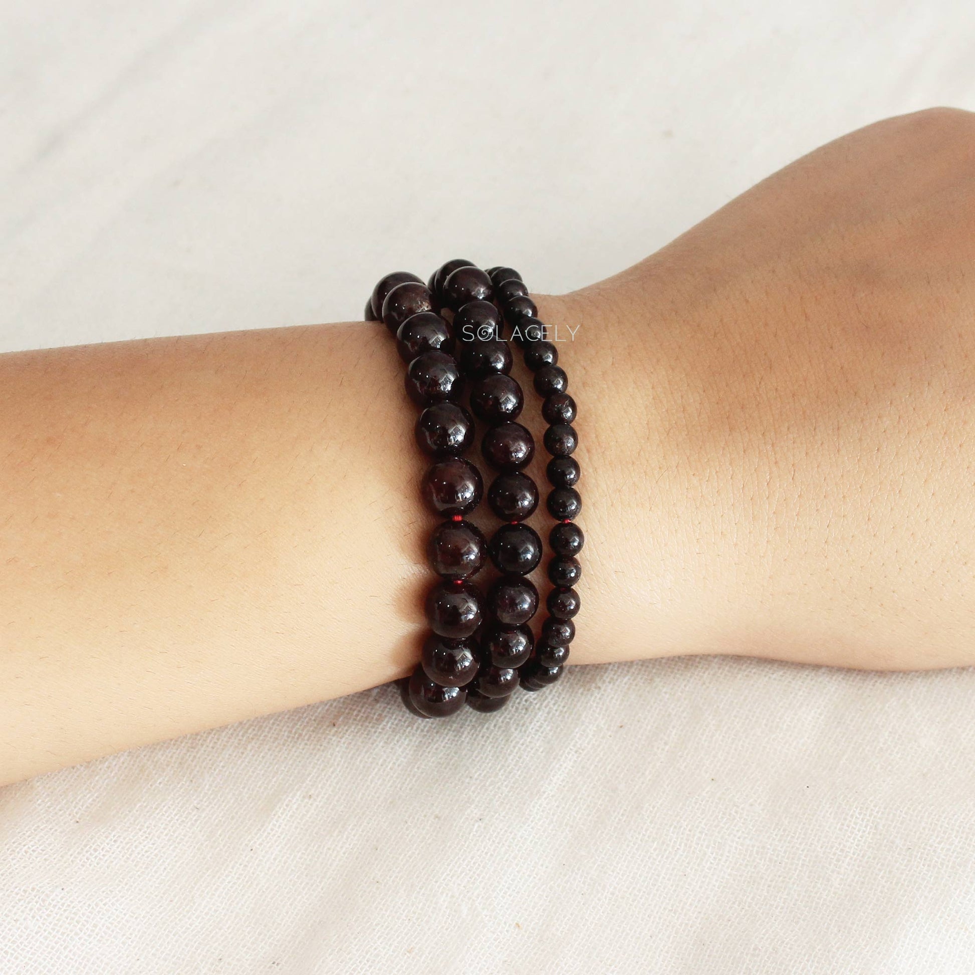 red garnet bead bracelets