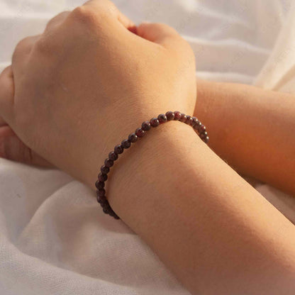 red garnet bracelet 4mm beads