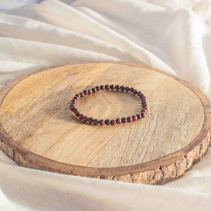 4mm crystal bead red garnet bracelet