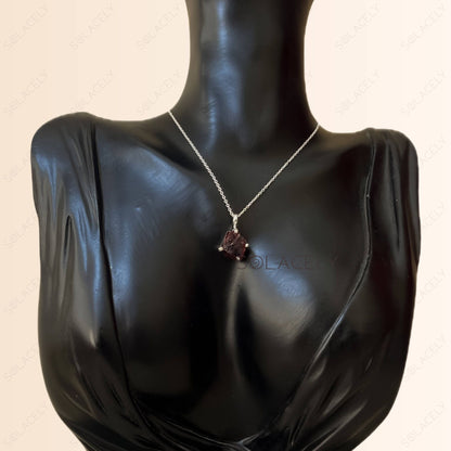 red garnet sterling silver pendant 03