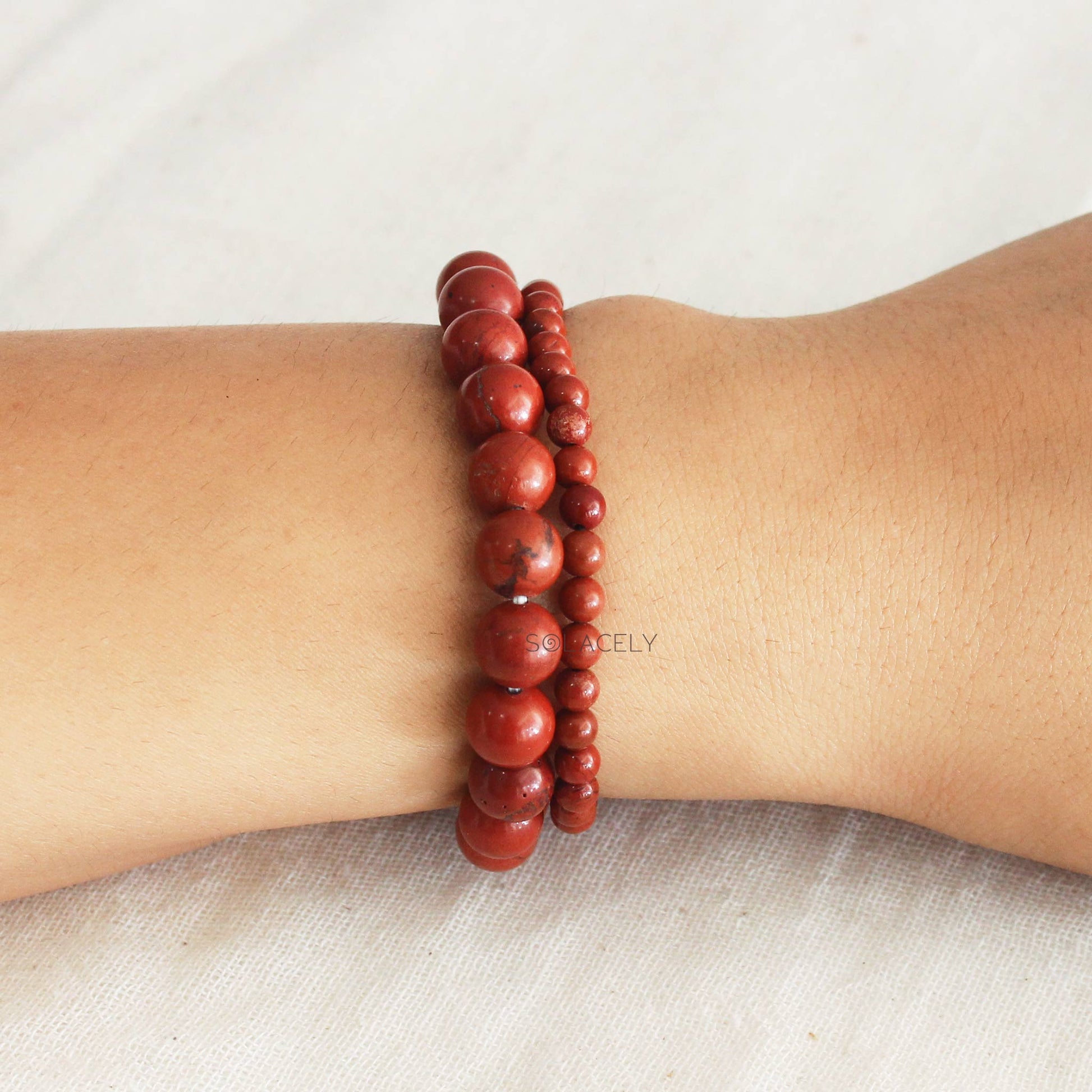 Red Jasper Bead Bracelet