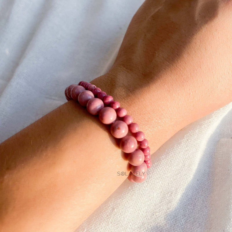 Rhodochrosite natural healing stone bracelet