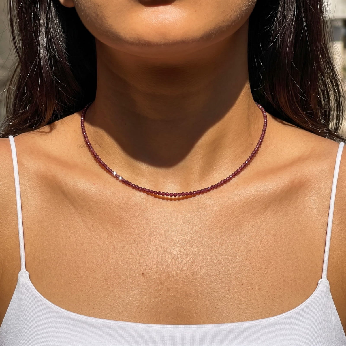 Rhodolite beaded necklace