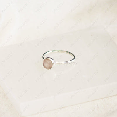 ring rose quartz and sterling silver