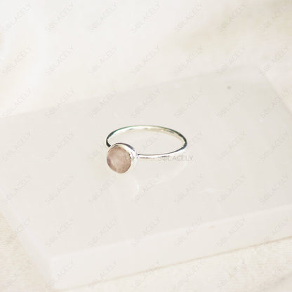ring rose quartz and sterling silver