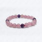 8 mm rose quartz and amethyst bracelet for women