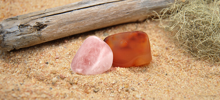 rose quartz and carnelian combination