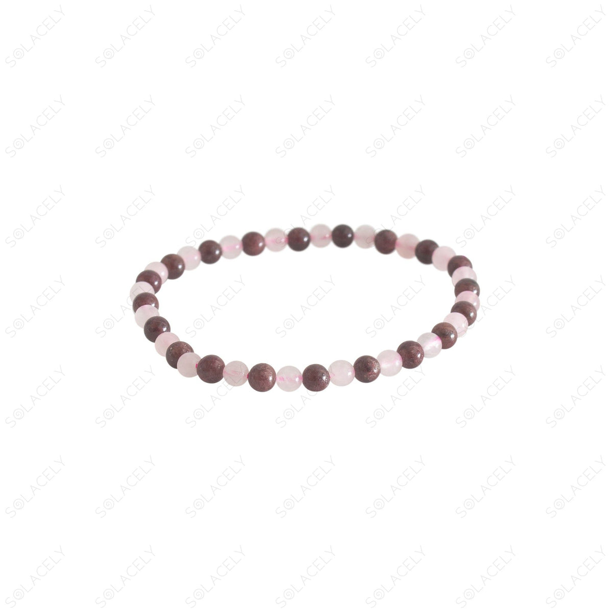 rose quartz and garnet 4mm beads