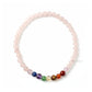 4mm rose quartz seven chakra bracelet