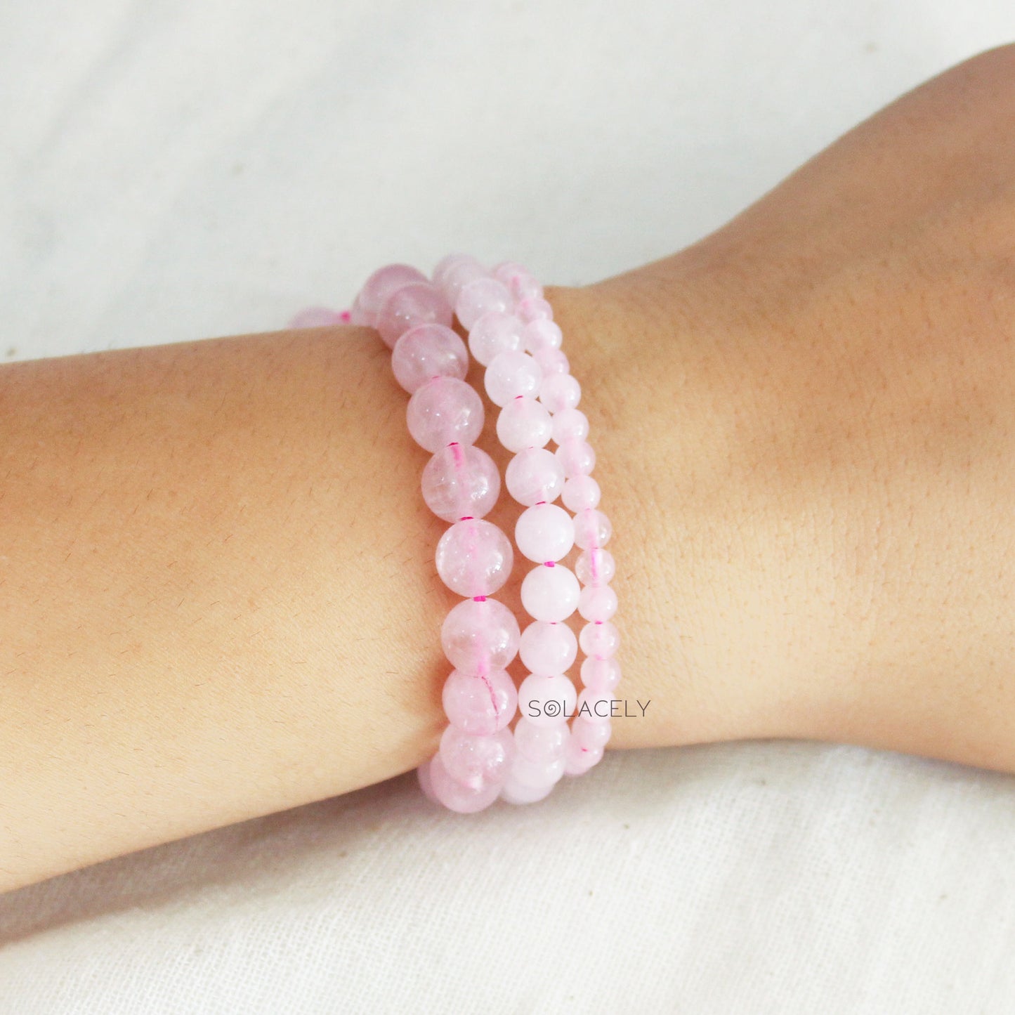 rose quartz bead bracelets