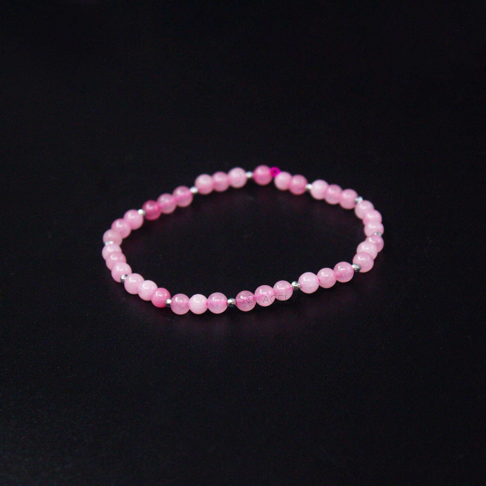 rose quartz bracelet with golden hematite