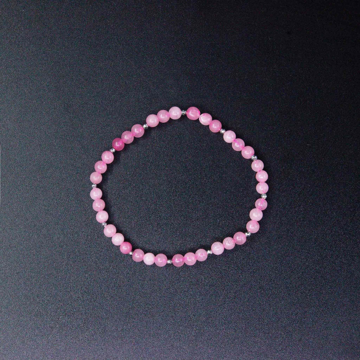 Rose Quartz Bracelet With Silver Hematite Spacers