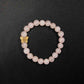 Golden Butterfly Charm Rose Quartz Bracelet