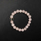 Silver Charm Rose Quartz Bracelet