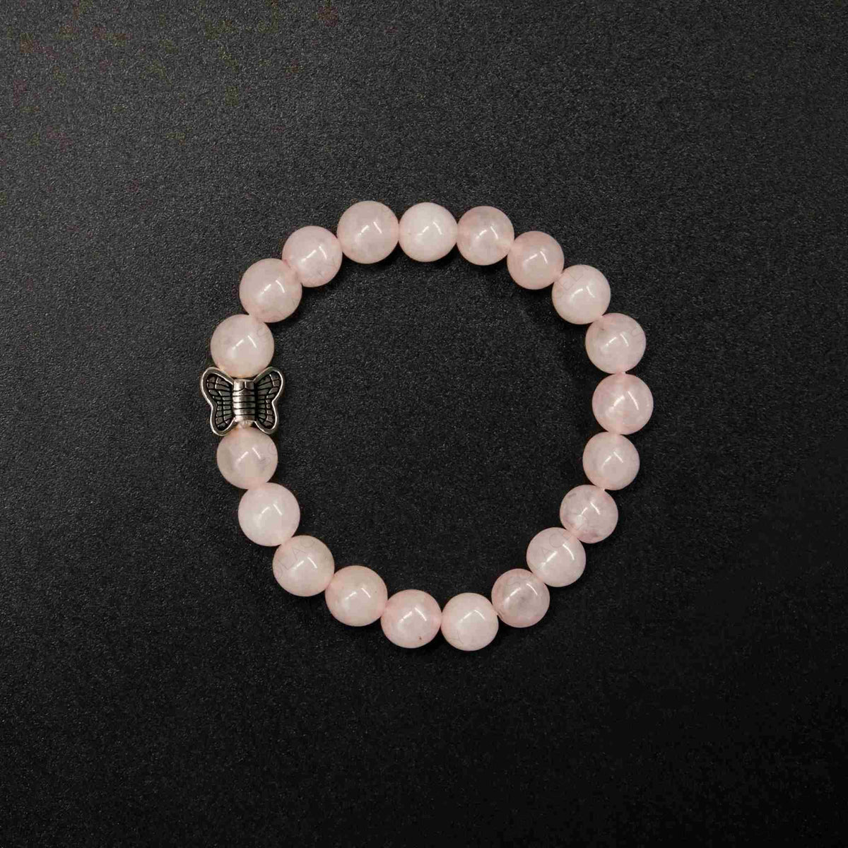 Silver Charm Rose Quartz Bracelet