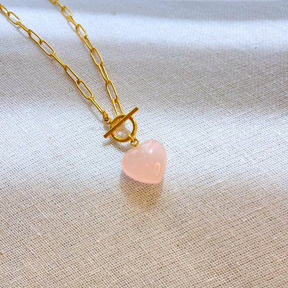 Rose quartz crystal necklace