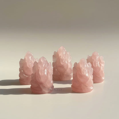 Rose quartz ganesha blessing idol