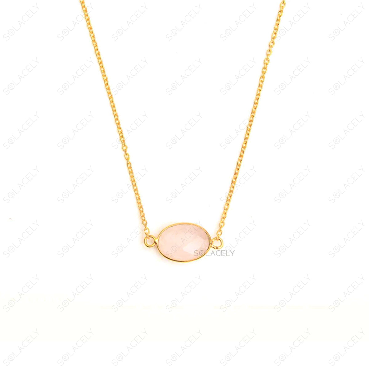 rose quartz sterling silver necklace