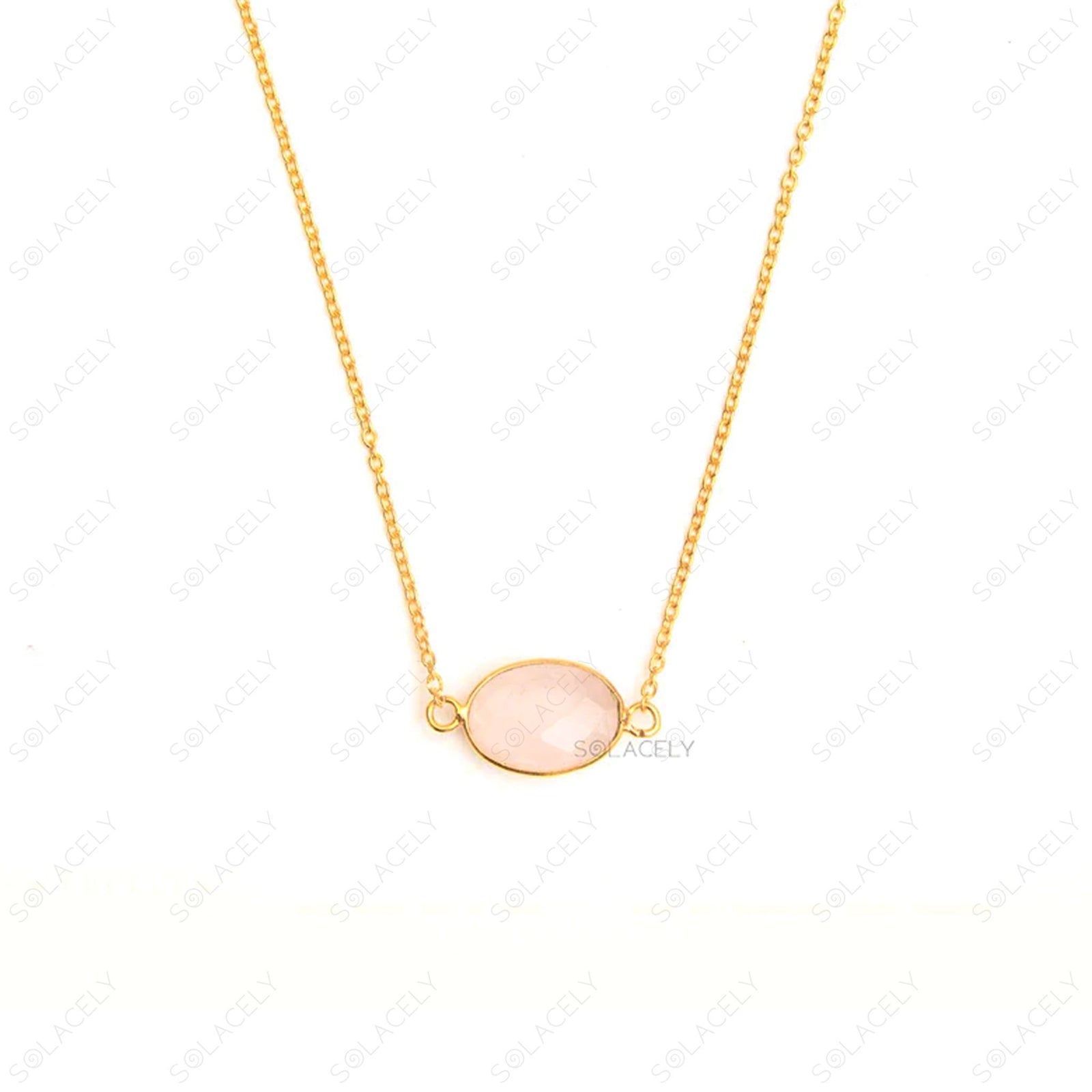 rose quartz sterling silver necklace