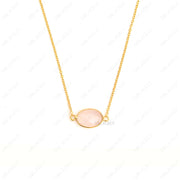 rose quartz sterling silver necklace