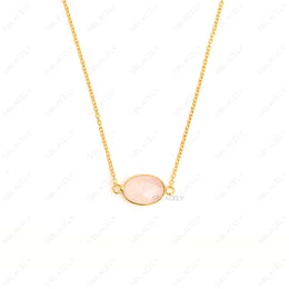 rose quartz sterling silver necklace