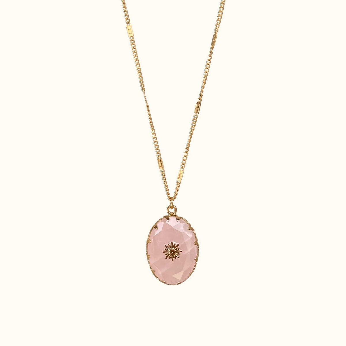 Rose quartz star pendant necklace