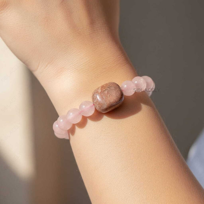 Rose Quartz & Strawberry Quartz Bracelet