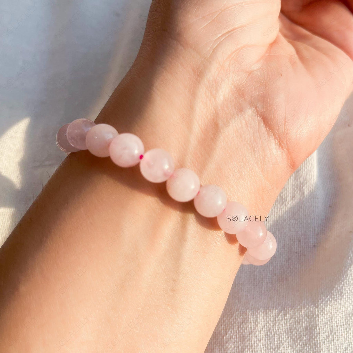 Rose quartz strawberry quartz love bracelet