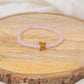 rose quartz 4mm bead bracelet with butterfly charm