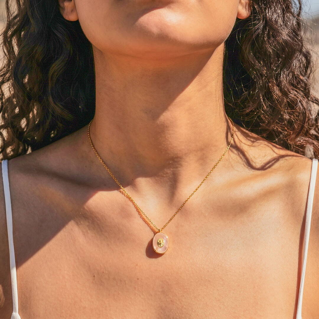 rosequartz celestine-necklace