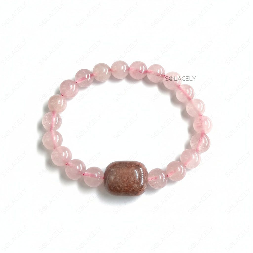 Rose Quartz & Strawberry Quartz Bracelet