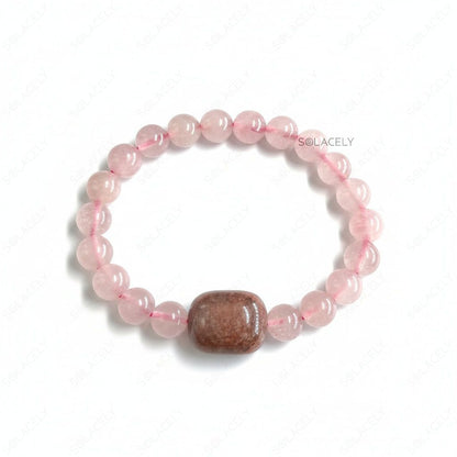Strawberry and Rose Quartz Bracelet