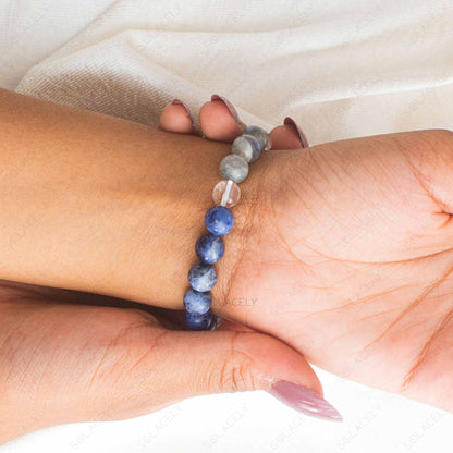 royal number seven beaded bracelet