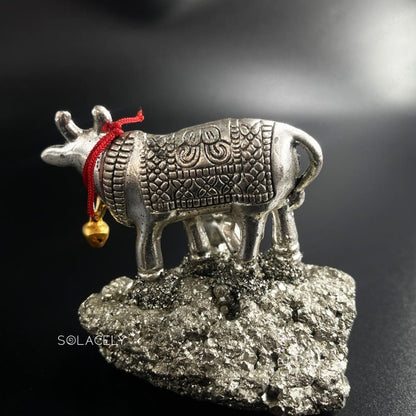 Sacred kamdhenu cow calf statue