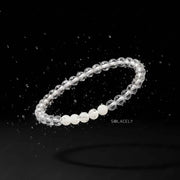 Selenite And Clear Quartz Bracelet 6mm Beads