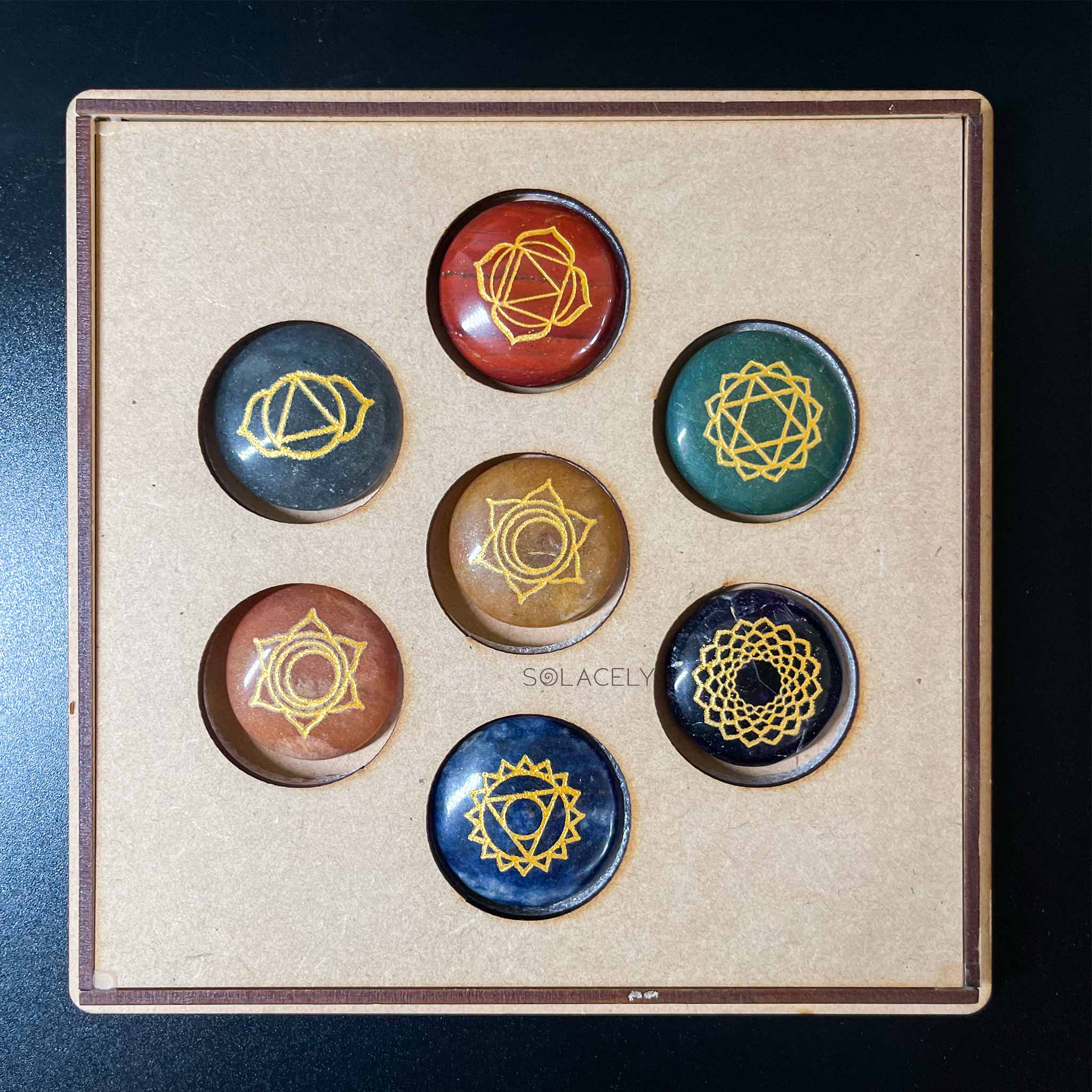Seven Chakra Crystal Coins for Healing & Alignment – Solacely