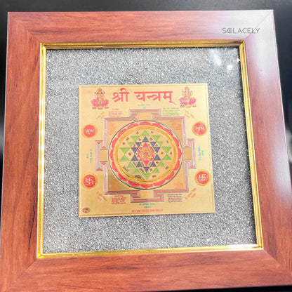 Shree Yantra with Pyrite Dust Frame