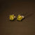 silver earrings with raw peridot