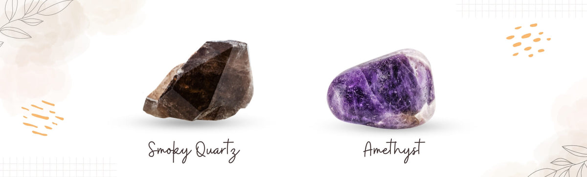 smoky quartz and amethyst banner image