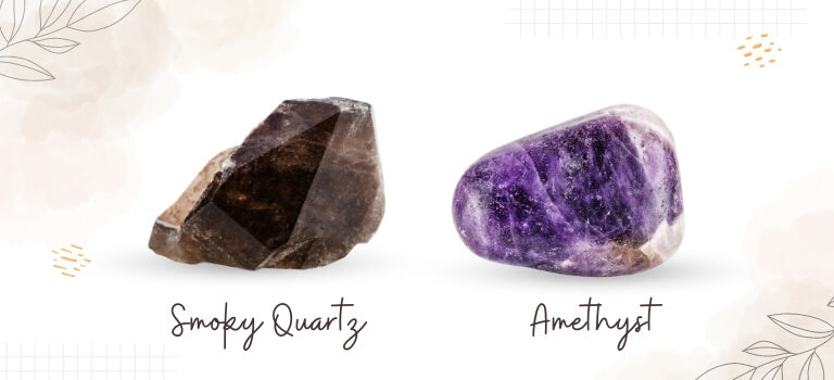 smoky quartz and amethyst mobile banner image
