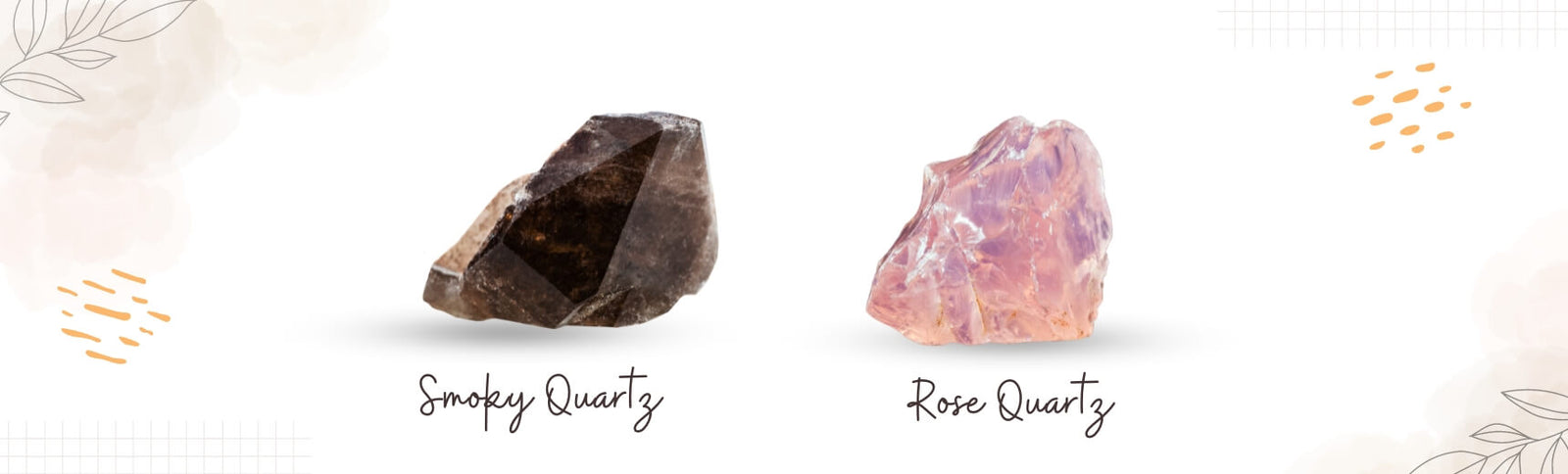 smoky quartz and rose quartz banner image
