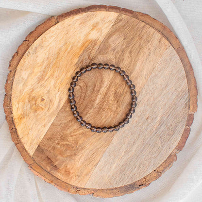 smoky quartz bracelet 4mm beads
