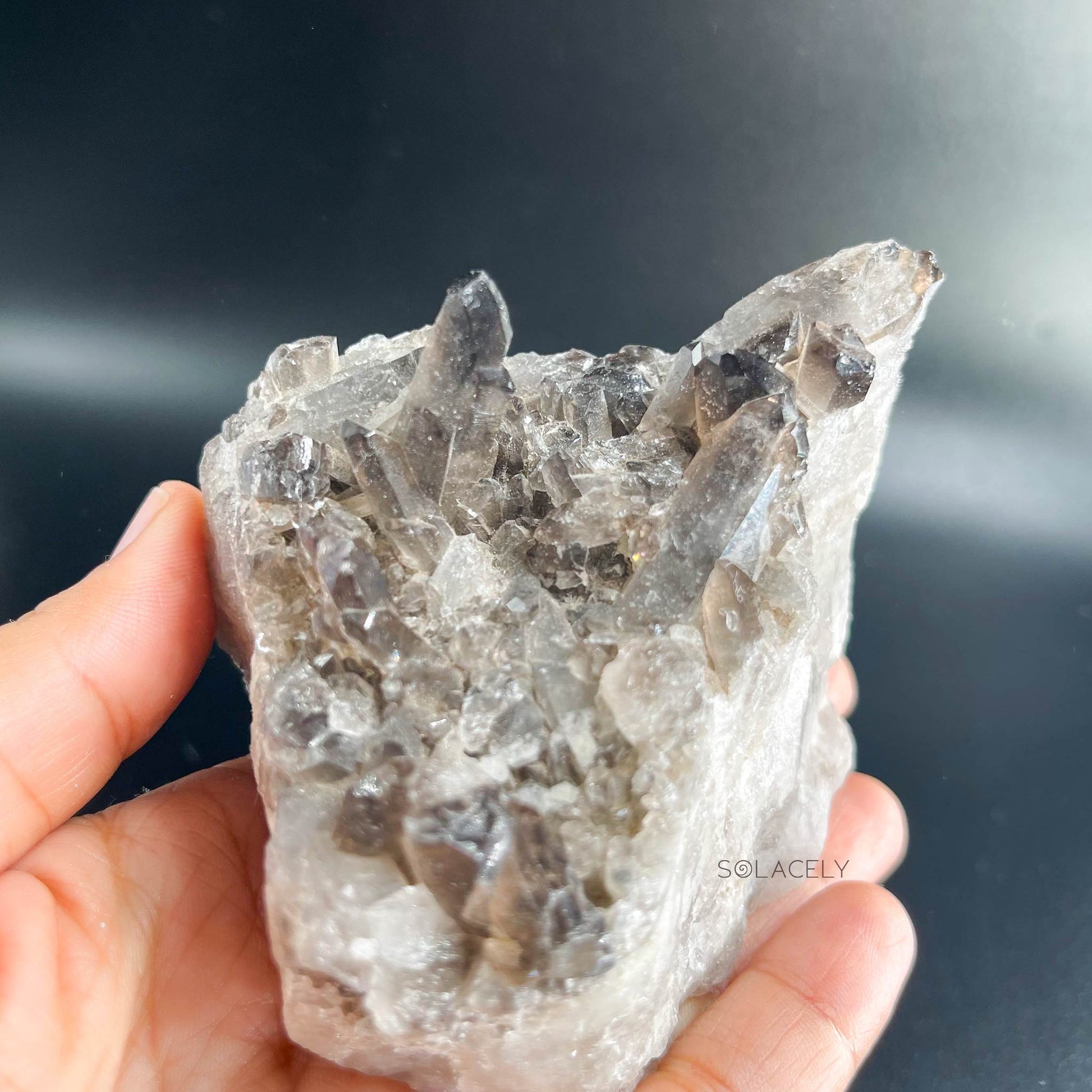 Smoky quartz mineral cluster