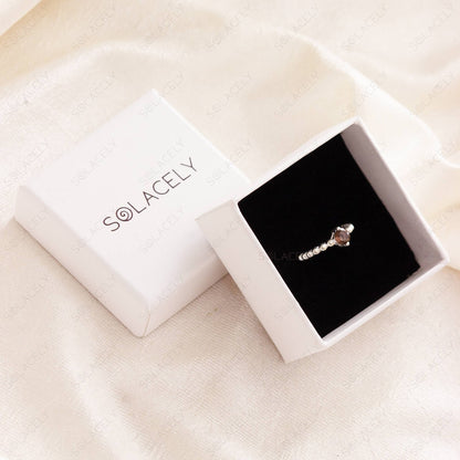 smoky quartz sterling silver faceted ring