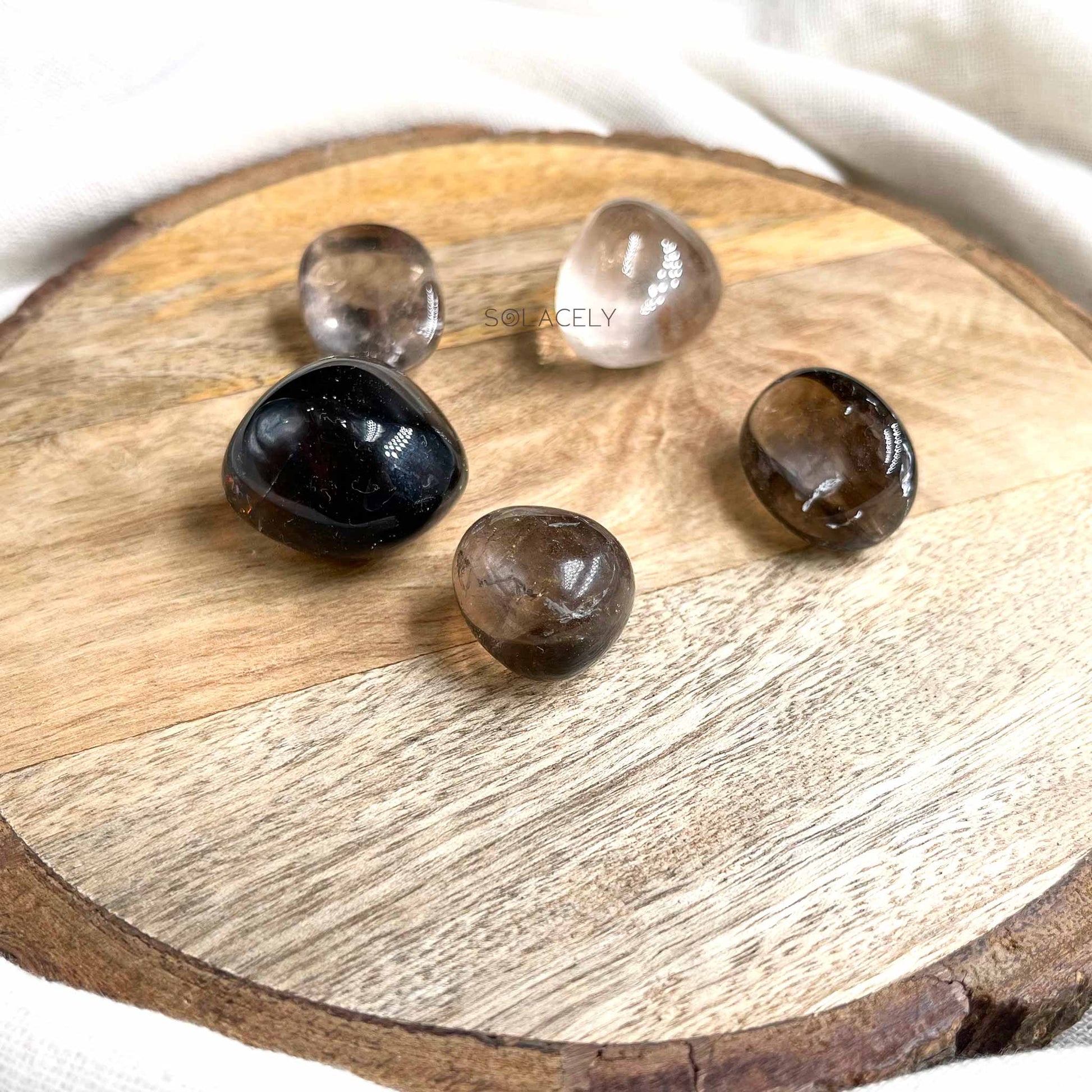 Smoky quartz tumble stones