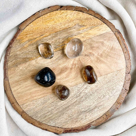 Smoky quartz tumbles pack