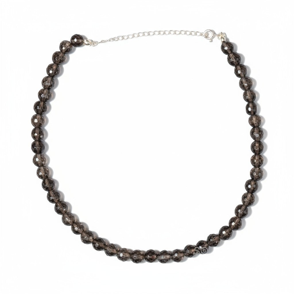 Faceted Smoky Quartz Beaded Necklace